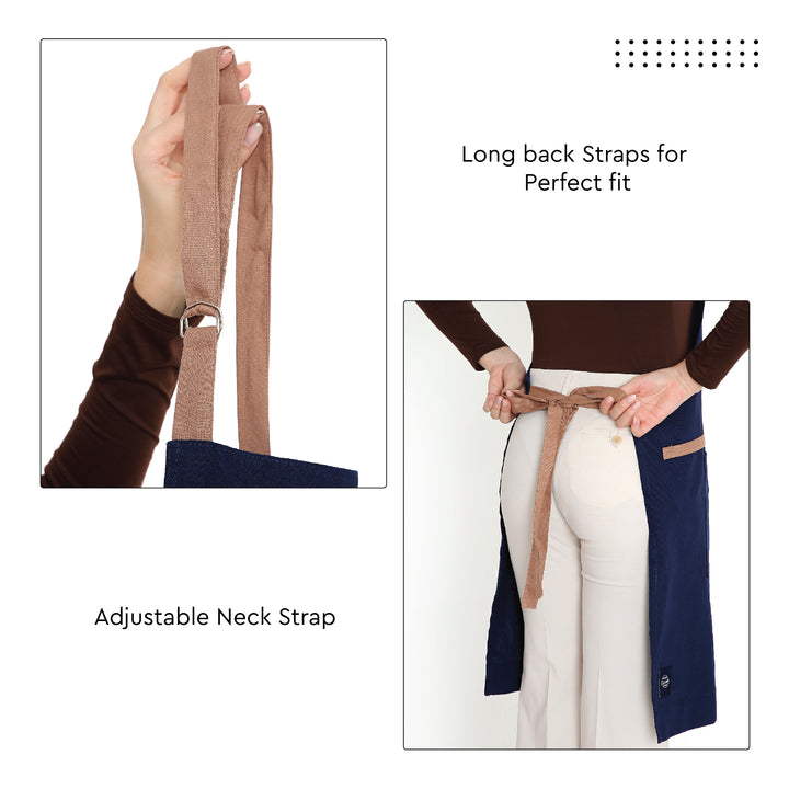 Cotton Scotch Blue Apron (Pack of 1)