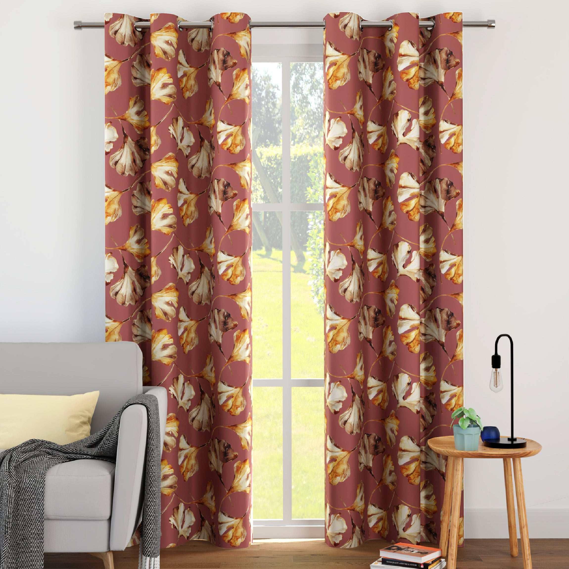Blackout Polyester Fabric - by The Meter - 100 x 117 cm - Floral Digital Print - Blocks Light, Sound & Heat - Perfect for Blackout Blinds, Door Curtains, Window