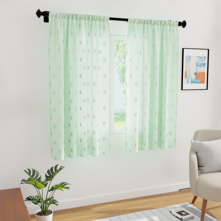 Micro Dollar Mint Curtain (Pack of 2)