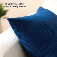 Corduroy Navy Blue Cushion Cover