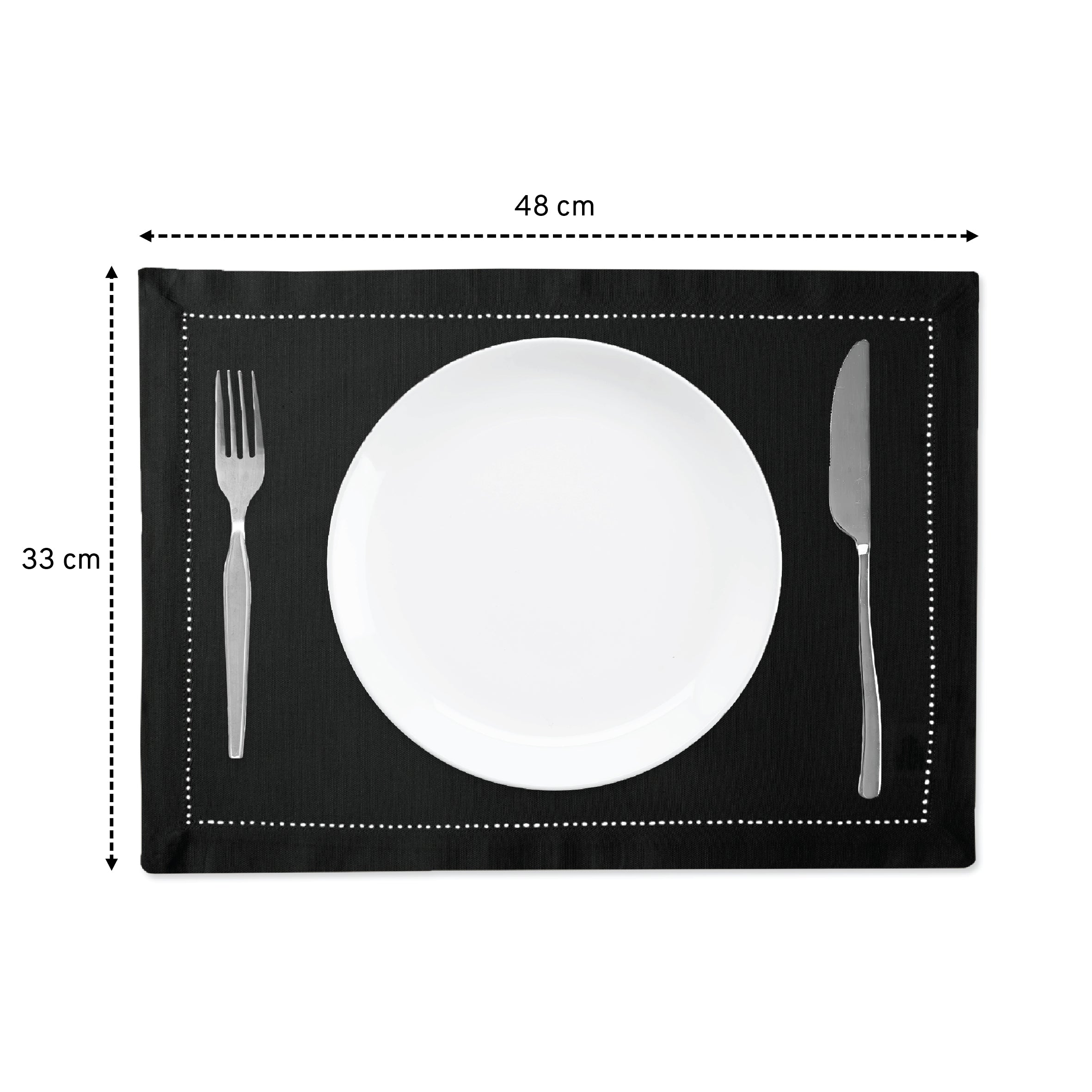 Cotton Black Placemat (Pack of 4)