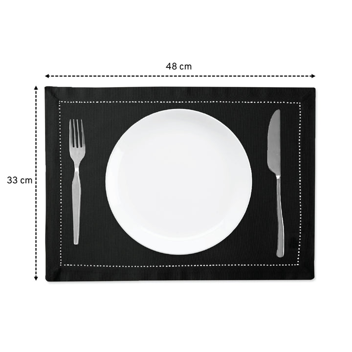 Cotton Black Placemat (Pack of 4)