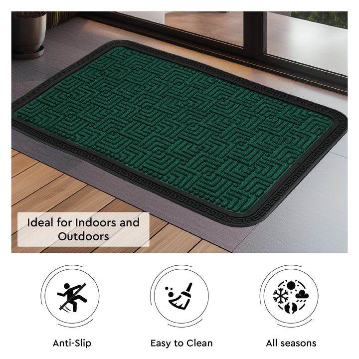 Polypropylene Main Door Entrance Mats Welcome Mat with Rubber Border | Anti Slip Rubber Backing | Ideal for Home, Outdoor, Balcony, Office | Pack of 1