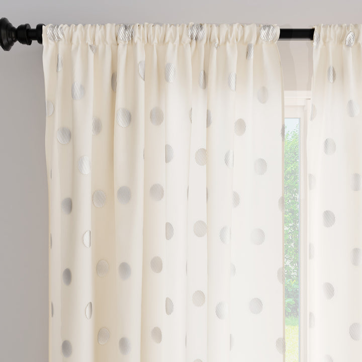 Polyester Dollar Cream Curtain (Pack of 2)