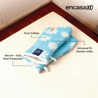 20s Sheeting Daisy Blue Oven Gloves (Pack of 2)