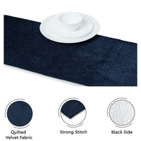 Quilted Velvet Navy Blue Table Runner
