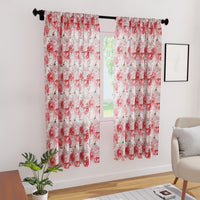 Polyester Peonies Curtain (Pack of 2)