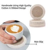 Cotton Beige & Off White Coaster