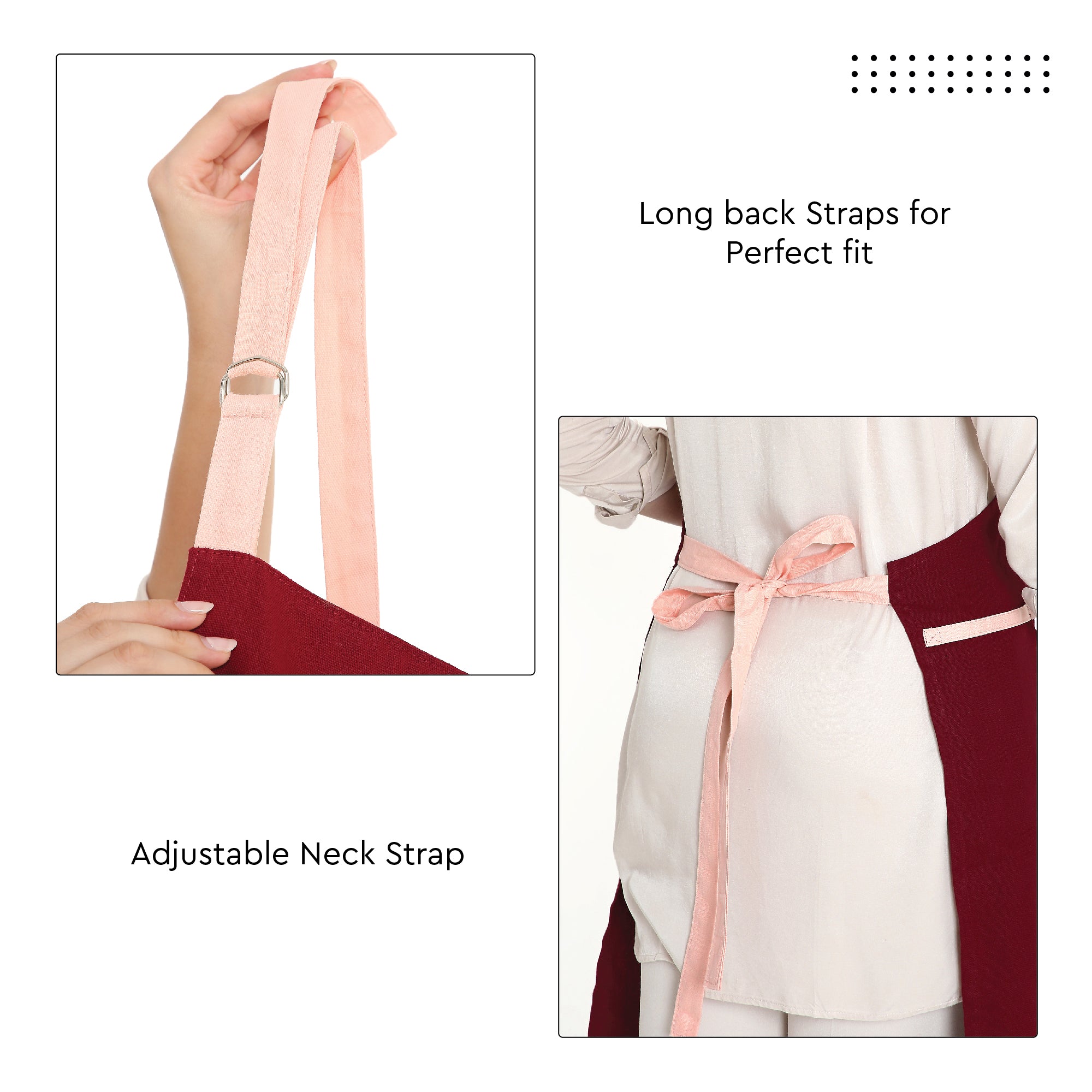 Cotton Maroon Apron (Pack of 1)