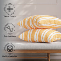 RC Yarn-Dyed Franca Yellow Stripes Cushion Cover (Pack of 2)