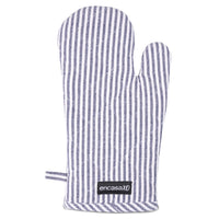 Cotton Ticking Navy Blue Oven Gloves (Pack of 2)