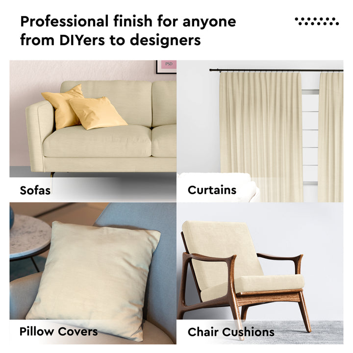 Mercerised Cotton Canvas Fabric, 100x150 cm Wide | Sold by the Metre, Cut to Length | Fabric For Cushions, Sofa Covers, Light Upholstery, Embroidery, Dress Material