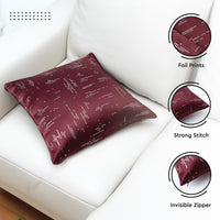 Blackout Polyester Citylight Maroon Cushion Cover (Pack of 2)
