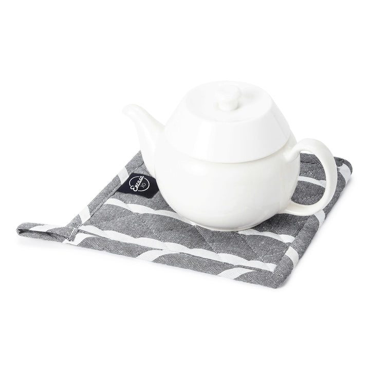 Cotton Roma Grey Stripes Pot Holders (Pack of 2)