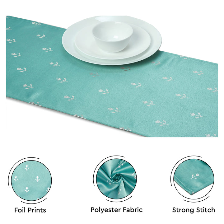 Blackout Buti Teal Table Runner (Pack of 1)
