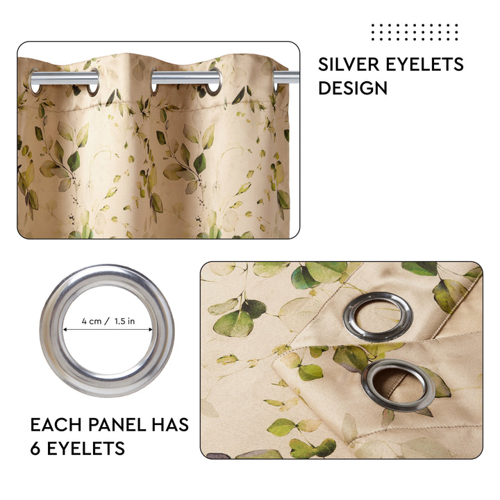 Blackout Polyester L1 Olive Curtain (Pack of 2)