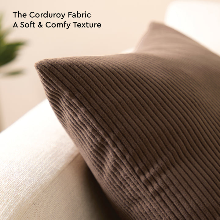 Corduroy Coffee Cushion Cover