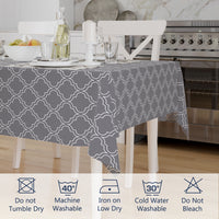 Polyester Grey Trellis Table Cloth (Pack of 1)