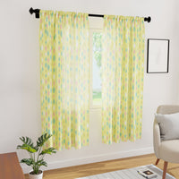 Polyester Teardrops Lemon Curtain (Pack of 2)