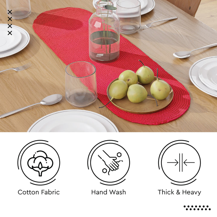 Cotton Red Table Runner (Pack of 1)