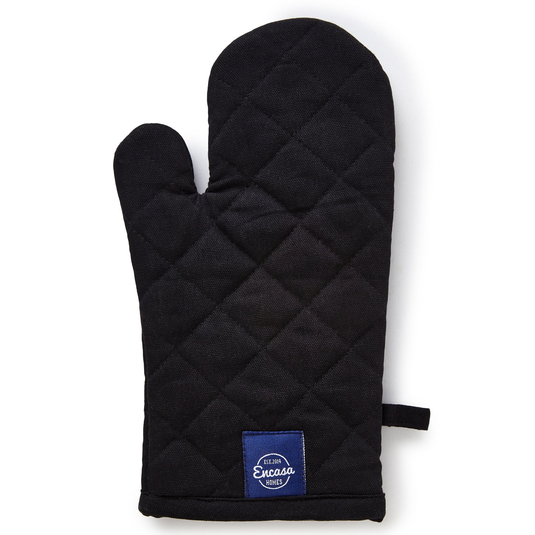 Cotton Full Black Oven Gloves (Pack of 2)