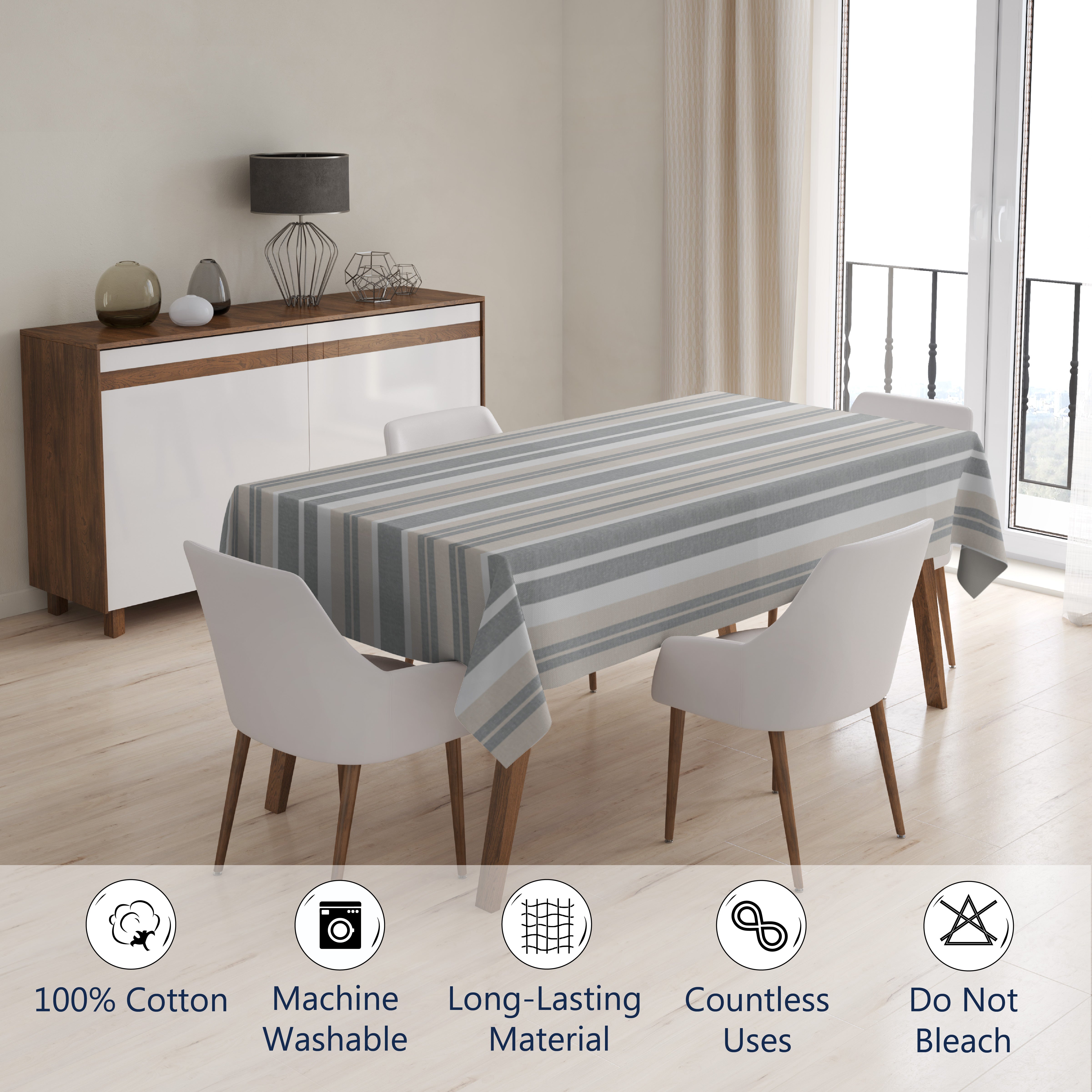 Cotton Olive Table Cloth (Pack of 1)