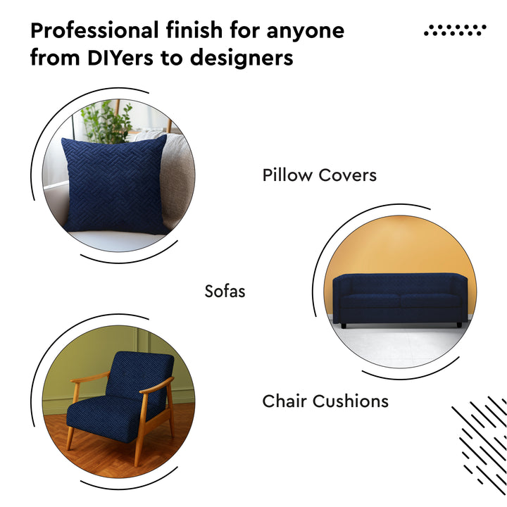 Quilted Polyester Fabric Navy Blue Fabric