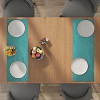 Chenille Turq Table Runner