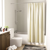 Polyester ZZ Cream Shower Curtain (Pack of 1)