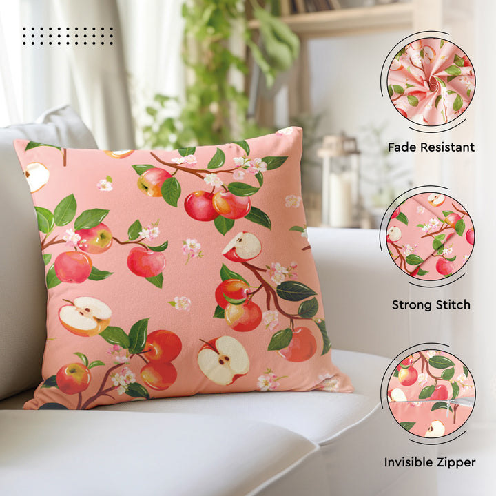 Polyester Apple Cushion Cover (Pack of 2)