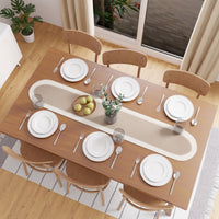 Cotton Beige & Off White Table Runner (Pack of 1)