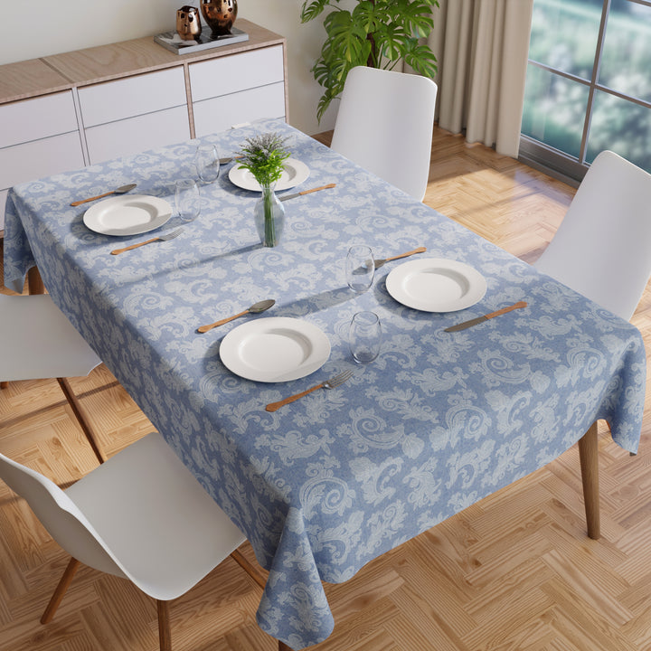 Cotton Blue Table Cloth (Pack of 1)