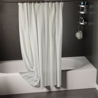 Polyester Stripe Grey Shower Curtain (Pack of 1)