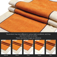 Cotton Off White & Orange Table Runner (Pack of 1)