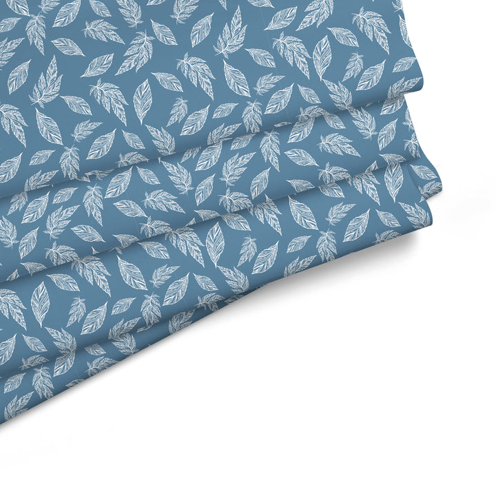 20s Sheeting Blue Big Leaves Fabric (1 Meter)