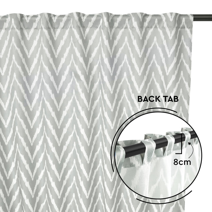 Micro Fire Grey Curtain (Pack of 2)