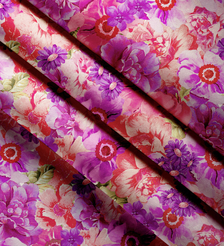 Blackout Polyester F2 Pink Curtain (Pack of 2)