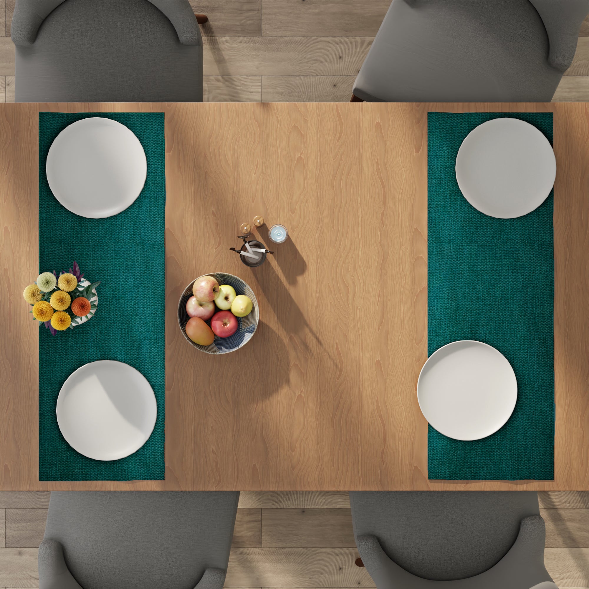 Chenille Azul Blue Table Runner