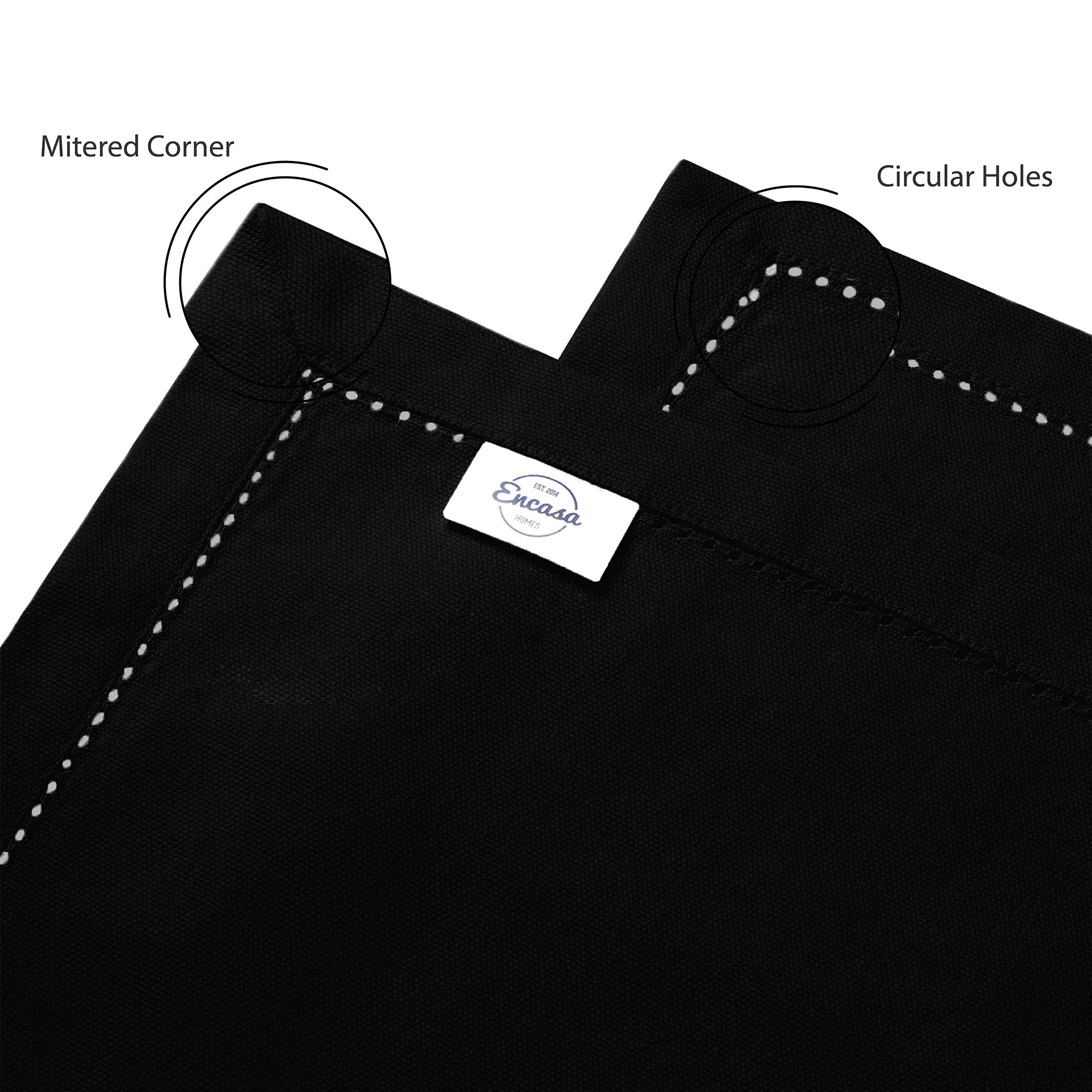 Cotton Black Table Runner (Pack of 1)