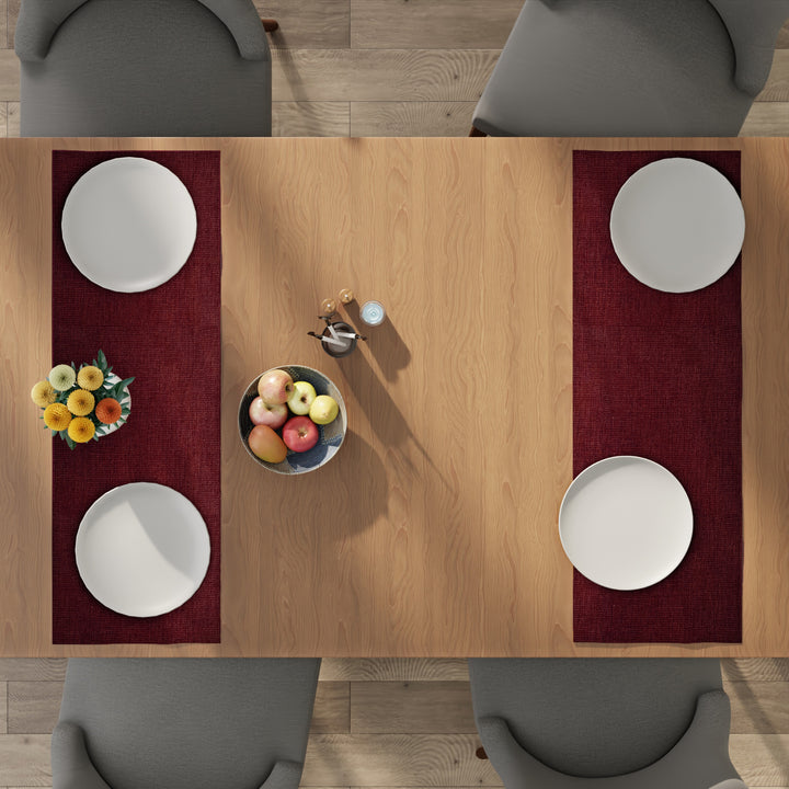 Chenille Maroon Table Runner