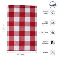 Cotton Red Kitchen Towel (Pack of 5)