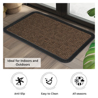 Polypropylene Main Door Entrance Mats Welcome Mat with Rubber Border | Anti Slip Rubber Backing | Ideal for Home, Outdoor, Balcony, Office | Pack of 1