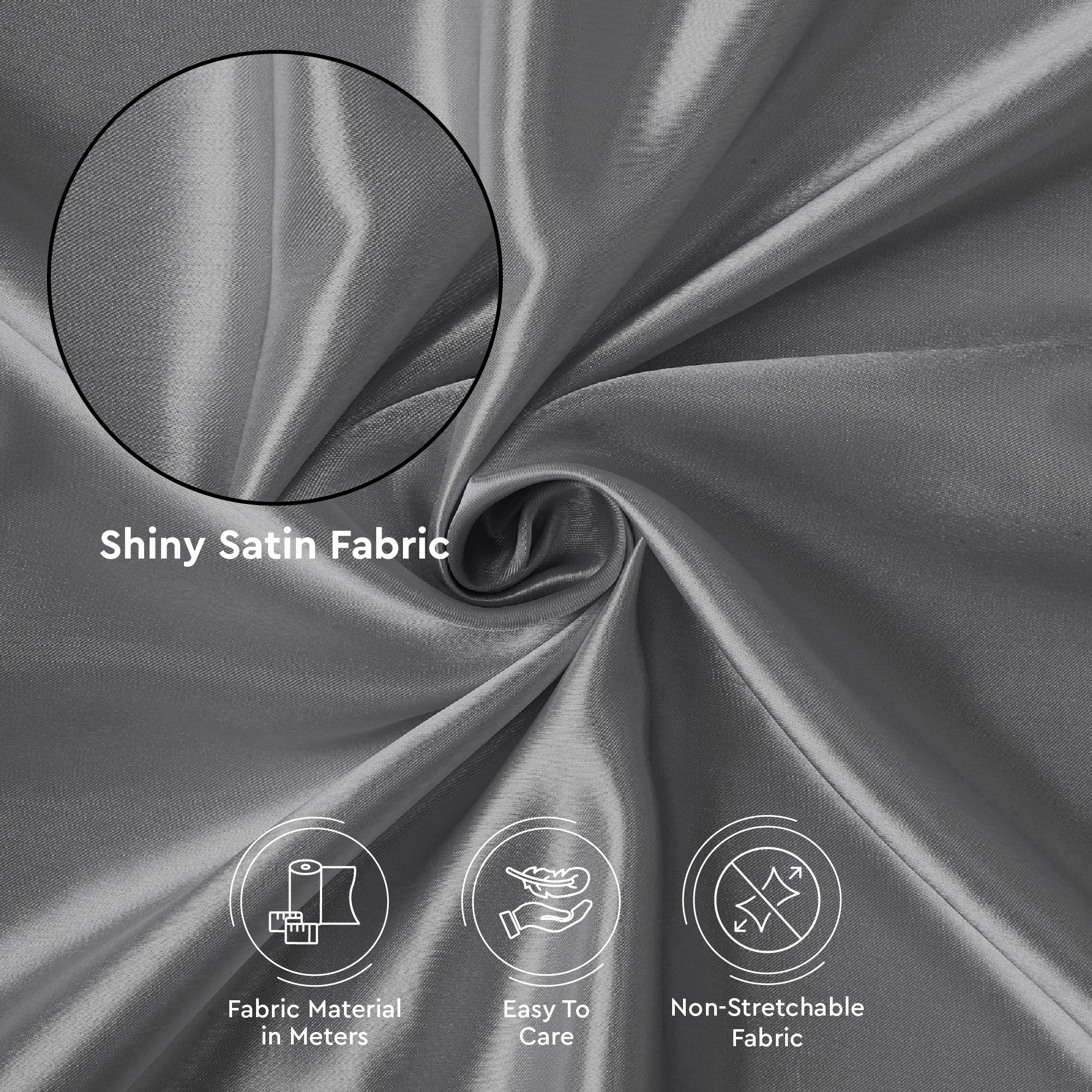 Silky Satin Fabric Material By Meter | 110 Cm Width, Silk & Shiny Fabrics | Fabric For Scrunchies, Dress, Pillowcases, Pajamas, Evening Dress, DIY
