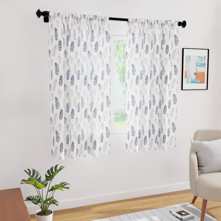 Polyester Palm Leaves Curtain (Pack of 2)
