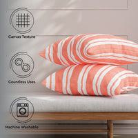 RC Yarn-Dyed Franca Orange Stripes Cushion Cover (Pack of 2)