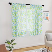 Micro Big Triangles Aqua Curtain (Pack of 2)