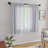Polyester Dollar Grey Curtain (Pack of 2)
