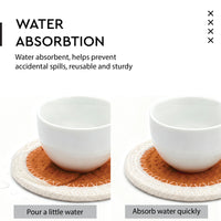 Cotton Coral & Off White Coaster