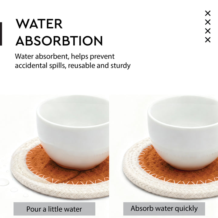 Cotton Coral & Off White Coaster