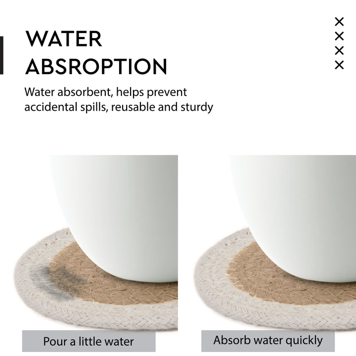 Cotton Beige & Off White Coaster
